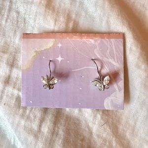 Beautiful Silver Butterfly Earrings